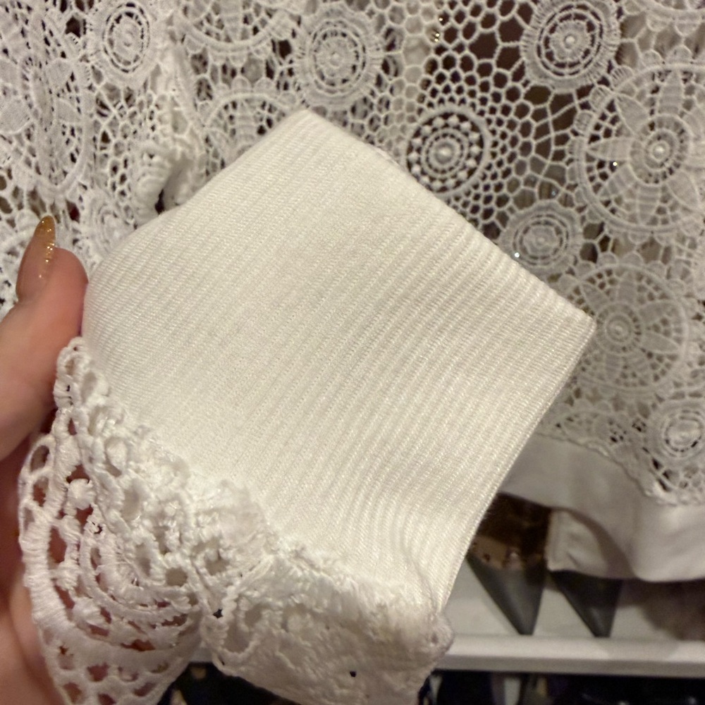 Masseys White Lace Bomber Jacket - Picture 11 of 13